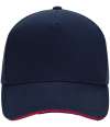 B15C Beechfield Ultimte Sandwich Peak Cap French Navy / Classic Red colour image